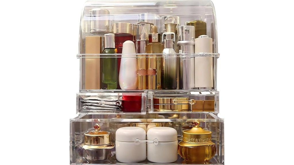 acrylic makeup organizer with lid