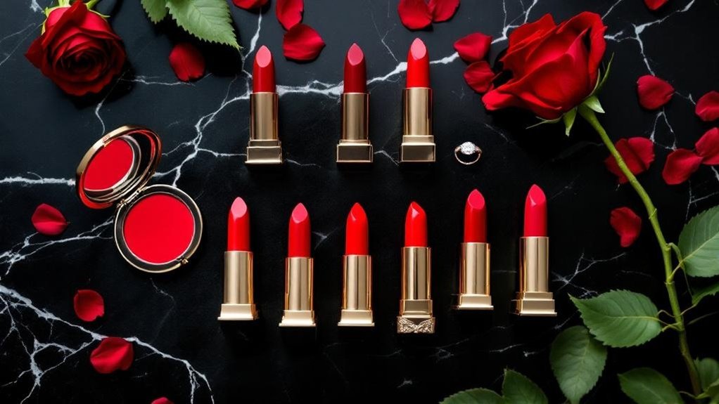classic red lipsticks selection