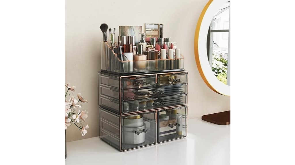 three tier makeup storage organizer