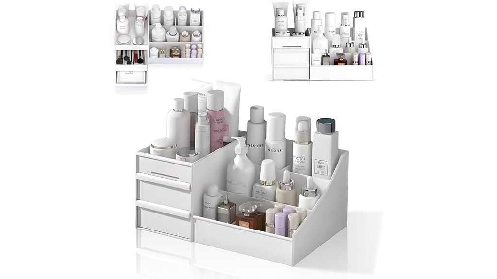 vanity makeup storage solution